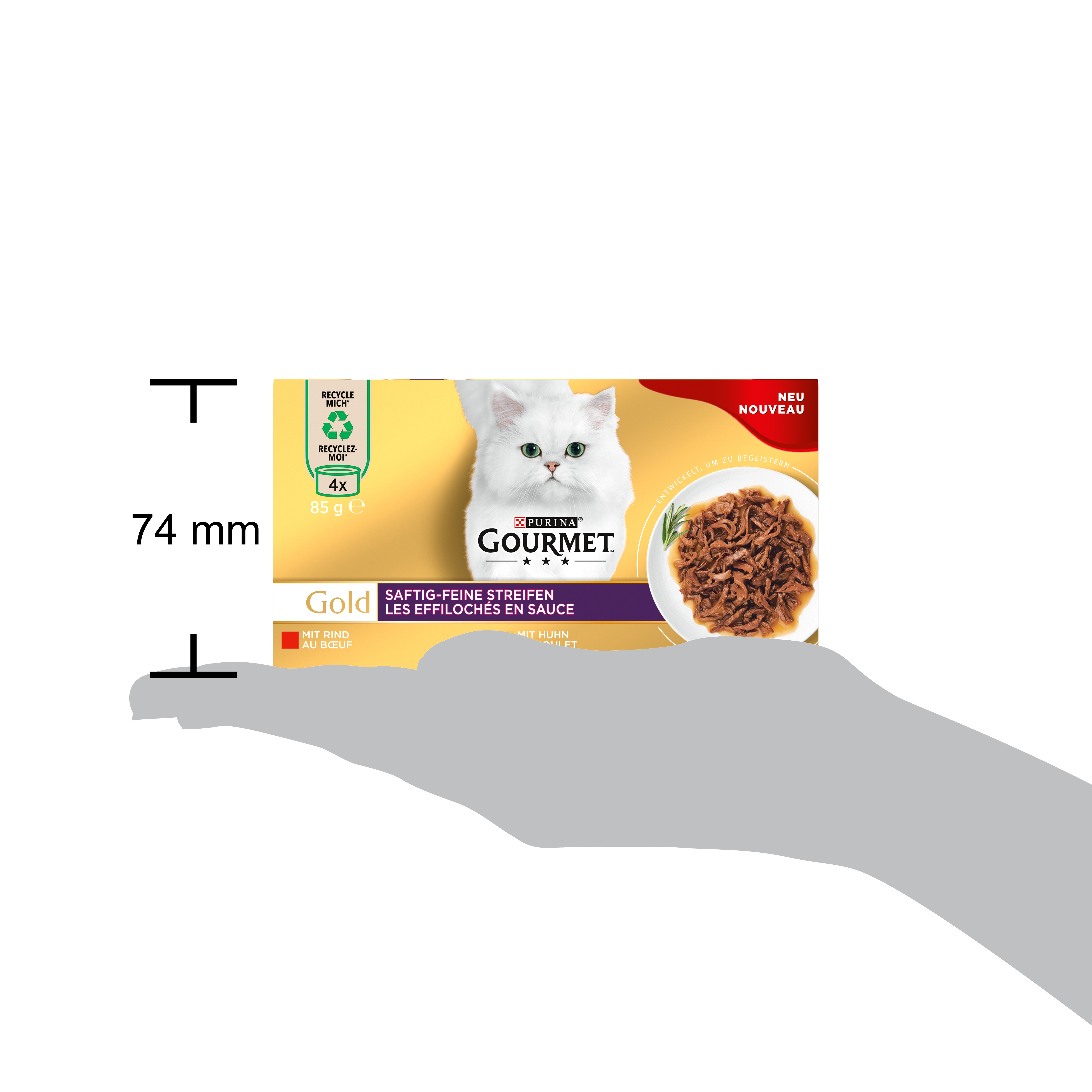 Purina Gourmet Gold au bœuf et au poulet en sauce 85g