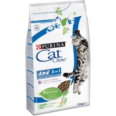 Cat Chow Feline 3 en 1 Adult Dinde 1.5 kg