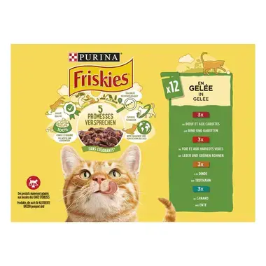 Friskies® en gelée à la viande et aux légumes, 12x85 g​