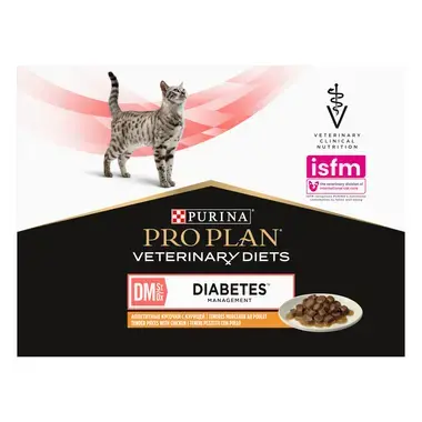 Purina® Pro Plan® Veterinary Diets Feline DM St/Ox Diabetes Management - Sachets pour Chat Diabétique au Poulet