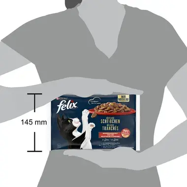 FELIX® DÉLICES TRANCHÉS EN GELÉE AU BŒUF, POULET, CANARD, DINDE