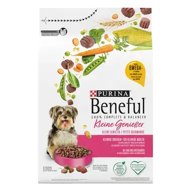 PURINA BENEFUL Petits Gourmands au bœuf et aux légumes du jardin, Adult Small, Croquettes pour Chiens, Sac 2.8kg